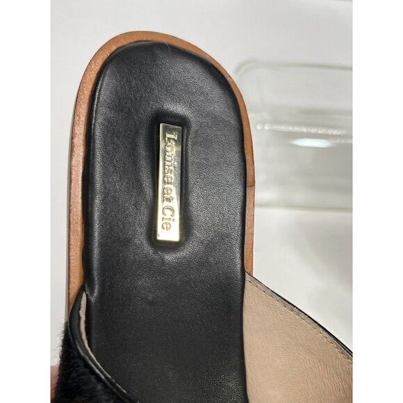 Louise et Cie Adalla Sandals Black Cow Hair Fur Size 9 B Slip On Rubber Soles - Picture 9 of 14